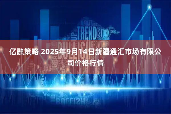 亿融策略 2025年9月14日新疆通汇市场有限公司价格行情